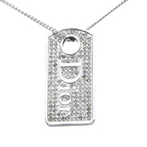 ディオール ロゴドッグタグ ペンダントネックレス シルバー メタル ラインストーン レディース Dior 【中古】